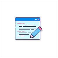 A pen and paper icon on a white background vector