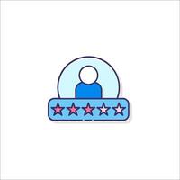 A customer rating icon with five stars vector