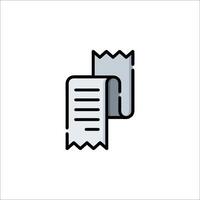 A black and white icon of a roll of paper vector