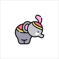An elephant with a pink hat on its head vector