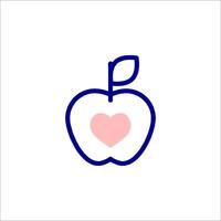 An apple with a heart in the middle vector