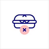 A hamburger icon with a cross in the middle vector