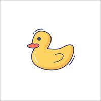 A yellow rubber duck on a white background vector