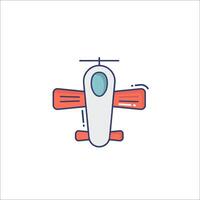 A plane icon with a propeller on top vector