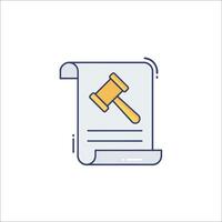 A gavel icon on a paper document vector