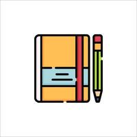 A notebook and pencil icon on a white background vector