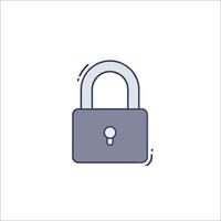 A lock icon with a key inside vector