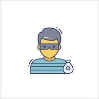 A man with a mask and a bag of money vector