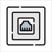 A square icon with a computer in it vector