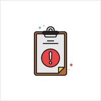 A clipboard with an exclamation mark on it vector