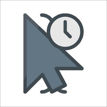 A mouse cursor with a clock icon vector