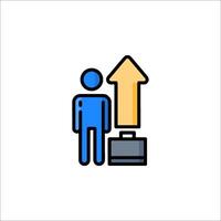 A man with a briefcase and an arrow pointing up vector