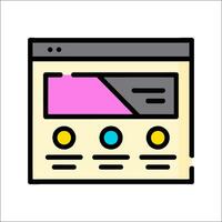 A web page icon with a colorful background vector
