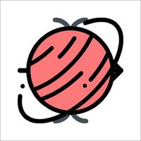A red ball with a black line around it vector