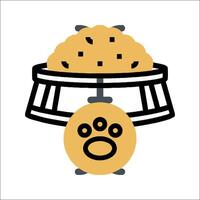 A cat's paw and a bowl of food vector