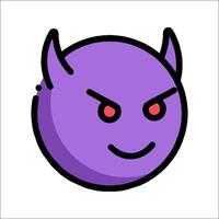 A purple devil with red eyes and a smile vector