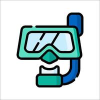 A diving mask and snorkel on a white background vector