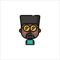A cartoon character with glasses and a beard vector