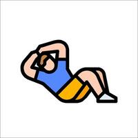 A man is doing a push up on a mat vector
