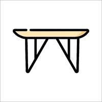 A table with a skateboard on it vector