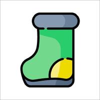 A green boot with yellow and green sole vector