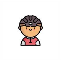 A cartoon character wearing a helmet vector
