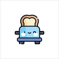A cartoon toaster with a smile on it vector