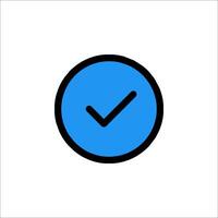 A check mark icon on a white background vector