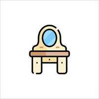 A small table with a mirror on it vector