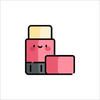 Lipstick and a box of toothpaste vector