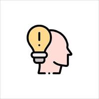A person with a light bulb on top of their head vector