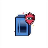 A file with a shield icon on it vector