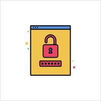 A padlock icon on a computer screen vector