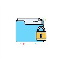 File folder icon with lock vector