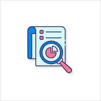 A magnifying glass and a document icon vector