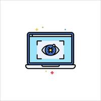 A laptop with an eye on it vector