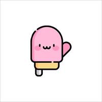 A pink ice cream with a heart on it vector