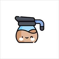 A coffee maker with a cute face vector