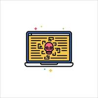 A computer with a skull on it vector