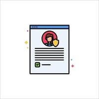 A person is on a document with a shield icon vector