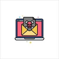 An email with a skull and a skull on it vector