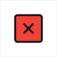 A red square with an x on it vector