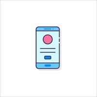 A phone with a button on it and a screen vector