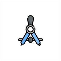 A blue and white compass icon on a white background vector
