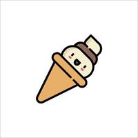 An ice cream cone with a face on it vector