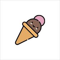 An ice cream cone with a pink ball on top vector