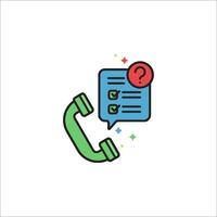 A phone icon with a question mark and a phone vector
