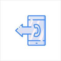 A phone with an arrow pointing to it vector