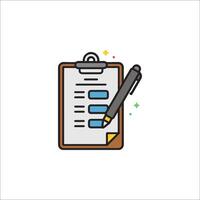 A clipboard with a pen and a checklist vector