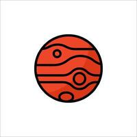 A red planet with a black line on it vector